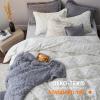imageBedsure Fluffy Duvet Cover Set  Faux Fur Comforter Cover Queen Size Dark Grey Warm Plush Bedding for Winter 3Piece Set with Zipper Closure 90quotx90quot and 2 Pillow Shams Comforter Sold Separately05  White No Comforter