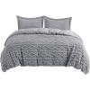 imageBedsure Fluffy Duvet Cover Set  Faux Fur Comforter Cover Queen Size Dark Grey Warm Plush Bedding for Winter 3Piece Set with Zipper Closure 90quotx90quot and 2 Pillow Shams Comforter Sold Separately02  Gray No Comforter