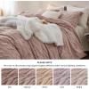 imageBedsure Fluffy Duvet Cover Set  Faux Fur Comforter Cover Queen Size Dark Grey Warm Plush Bedding for Winter 3Piece Set with Zipper Closure 90quotx90quot and 2 Pillow Shams Comforter Sold Separately03  Cameo Rose No Comforter