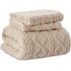 imageBedsure Fluffy Duvet Cover Set  Faux Fur Comforter Cover Queen Size Dark Grey Warm Plush Bedding for Winter 3Piece Set with Zipper Closure 90quotx90quot and 2 Pillow Shams Comforter Sold Separately04  Deep Beige No Comforter