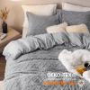 imageBedsure Fluffy Duvet Cover Set  Faux Fur Comforter Cover Queen Size Dark Grey Warm Plush Bedding for Winter 3Piece Set with Zipper Closure 90quotx90quot and 2 Pillow Shams Comforter Sold Separately02  Gray No Comforter