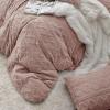 imageBedsure Fluffy Duvet Cover Set  Faux Fur Comforter Cover Queen Size Dark Grey Warm Plush Bedding for Winter 3Piece Set with Zipper Closure 90quotx90quot and 2 Pillow Shams Comforter Sold Separately03  Cameo Rose No Comforter