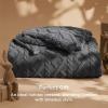 imageBedsure Fluffy Duvet Cover Set  Faux Fur Comforter Cover Queen Size Dark Grey Warm Plush Bedding for Winter 3Piece Set with Zipper Closure 90quotx90quot and 2 Pillow Shams Comforter Sold Separately01  Dark Grey No Comforter