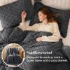 imageBedsure Fluffy Duvet Cover Set  Faux Fur Comforter Cover Queen Size Dark Grey Warm Plush Bedding for Winter 3Piece Set with Zipper Closure 90quotx90quot and 2 Pillow Shams Comforter Sold Separately01  Dark Grey No Comforter