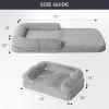 imageBedsure Foldable Human Dog Bed  2 in 1 Flexible Giant Human Dog Bed for Adult People with Supportive Bolster Egg Foam Waterproof Liner Calming Fluffy Faux Fur Orthopedic Big Bean Bed Light GreyLight Grey