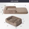 imageBedsure Foldable Human Dog Bed  2 in 1 Flexible Giant Human Dog Bed for Adult People with Supportive Bolster Egg Foam Waterproof Liner Calming Fluffy Faux Fur Orthopedic Big Bean Bed Light GreyCamel