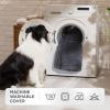 imageBedsure Foldable Human Dog Bed  2 in 1 Flexible Giant Human Dog Bed for Adult People with Supportive Bolster Egg Foam Waterproof Liner Calming Fluffy Faux Fur Orthopedic Big Bean Bed Light GreyDark Grey