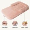 imageBedsure Foldable Human Dog Bed for People Adults 2 in 1 Calming Human Size Giant Dog Bed Fits Pet Families with Egg Foam Supportive Mat and Waterproof Liner Faux Fur Orthopedic Pet Sofa PinkPink