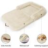 imageBedsure Foldable Human Dog Bed for People Adults 2 in 1 Calming Human Size Giant Dog Bed Fits Pet Families with Egg Foam Supportive Mat and Waterproof Liner Faux Fur Orthopedic Pet Sofa PinkWhite
