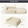 imageBedsure Foldable Human Dog Bed for People Adults 2 in 1 Calming Human Size Giant Dog Bed Fits Pet Families with Egg Foam Supportive Mat and Waterproof Liner Faux Fur Orthopedic Pet Sofa PinkWhite