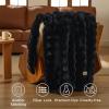 imageBedsure GentleSoft Fluffy Faux Fur Throw Blanket Fuzzy Soft Bubble Blanket for Couch Faux Fur Decor for Bedroom Living Room Housewarming Thick Warm Furry Cozy Gifts for Women Cream 50x60 InchBlack