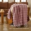imageBedsure GentleSoft Fluffy Faux Fur Throw Blanket Fuzzy Soft Bubble Blanket for Couch Faux Fur Decor for Bedroom Living Room Housewarming Thick Warm Furry Cozy Gifts for Women Cream 50x60 InchDusty Rose
