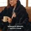 imageBedsure GentleSoft Fluffy Faux Fur Throw Blanket Fuzzy Soft Bubble Blanket for Couch Faux Fur Decor for Bedroom Living Room Housewarming Thick Warm Furry Cozy Gifts for Women Cream 50x60 InchBlack