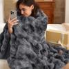 imageBedsure GentleSoft Fluffy Faux Fur Throw Blanket Fuzzy Soft Bubble Blanket for Couch Faux Fur Decor for Bedroom Living Room Housewarming Thick Warm Furry Cozy Gifts for Women Cream 50x60 InchTiedye Grey