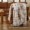 imageBedsure GentleSoft Fluffy Faux Fur Throw Blanket Fuzzy Soft Bubble Blanket for Couch Faux Fur Decor for Bedroom Living Room Housewarming Thick Warm Furry Cozy Gifts for Women Cream 50x60 InchTiedye Taupe