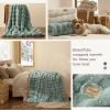 imageBedsure GentleSoft Fluffy Faux Fur Throw Blanket Fuzzy Soft Bubble Blanket for Couch Faux Fur Decor for Bedroom Living Room Housewarming Thick Warm Furry Cozy Gifts for Women Cream 50x60 InchSage Green