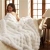 imageBedsure GentleSoft Fluffy Faux Fur Throw Blanket Fuzzy Soft Bubble Blanket for Couch Faux Fur Decor for Bedroom Living Room Housewarming Thick Warm Furry Cozy Gifts for Women Cream 50x60 InchCream