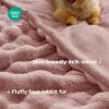 imageBedsure GentleSoft Fluffy Faux Fur Throw Blanket Fuzzy Soft Bubble Blanket for Couch Faux Fur Decor for Bedroom Living Room Housewarming Thick Warm Furry Cozy Gifts for Women Cream 50x60 InchDusty Rose