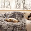 imageBedsure GentleSoft Fluffy Faux Fur Throw Blanket Fuzzy Soft Bubble Blanket for Couch Faux Fur Decor for Bedroom Living Room Housewarming Thick Warm Furry Cozy Gifts for Women Cream 50x60 InchTiedye Brown