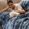 imageBedsure GentleSoft Fluffy Faux Fur Throw Blanket Fuzzy Soft Bubble Blanket for Couch Faux Fur Decor for Bedroom Living Room Housewarming Thick Warm Furry Cozy Gifts for Women Cream 50x60 InchTiedye Blue