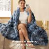 imageBedsure GentleSoft Fluffy Faux Fur Throw Blanket Fuzzy Soft Bubble Blanket for Couch Faux Fur Decor for Bedroom Living Room Housewarming Thick Warm Furry Cozy Gifts for Women Cream 50x60 InchTiedye Blue