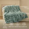 imageBedsure GentleSoft Fluffy Faux Fur Throw Blanket Fuzzy Soft Bubble Blanket for Couch Faux Fur Decor for Bedroom Living Room Housewarming Thick Warm Furry Cozy Gifts for Women Cream 50x60 InchSage Green