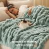 imageBedsure GentleSoft Fluffy Faux Fur Throw Blanket Fuzzy Soft Bubble Blanket for Couch Faux Fur Decor for Bedroom Living Room Housewarming Thick Warm Furry Cozy Gifts for Women Cream 50x60 InchSage Green