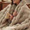 imageBedsure GentleSoft Fluffy Faux Fur Throw Blanket Fuzzy Soft Bubble Blanket for Couch Faux Fur Decor for Bedroom Living Room Housewarming Thick Warm Furry Cozy Gifts for Women Cream 50x60 InchBeige