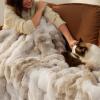imageBedsure GentleSoft Fluffy Faux Fur Throw Blanket Fuzzy Soft Bubble Blanket for Couch Faux Fur Decor for Bedroom Living Room Housewarming Thick Warm Furry Cozy Gifts for Women Cream 50x60 InchTiedye Taupe