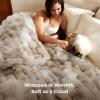 imageBedsure GentleSoft Fluffy Faux Fur Throw Blanket Fuzzy Soft Bubble Blanket for Couch Faux Fur Decor for Bedroom Living Room Housewarming Thick Warm Furry Cozy Gifts for Women Cream 50x60 InchTiedye Taupe