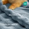 imageBedsure GentleSoft Fluffy Faux Fur Throw Blanket Fuzzy Soft Bubble Blanket for Couch Faux Fur Decor for Bedroom Living Room Housewarming Thick Warm Furry Cozy Gifts for Women Cream 50x60 InchGreyish Blue