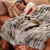 imageBedsure GentleSoft Fluffy Faux Fur Throw Blanket Fuzzy Soft Bubble Blanket for Couch Faux Fur Decor for Bedroom Living Room Housewarming Thick Warm Furry Cozy Gifts for Women Cream 50x60 InchTiedye Brown
