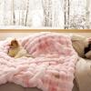 imageBedsure GentleSoft Fluffy Faux Fur Throw Blanket Fuzzy Soft Bubble Blanket for Couch Faux Fur Decor for Bedroom Living Room Housewarming Thick Warm Furry Cozy Gifts for Women Cream 50x60 InchTiedye Pink