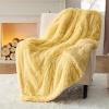 imageBedsure GentleSoft Fluffy Sherpa Fleece Faux Fur Blankets Queen Size for Bed Bedroom Decor Winter Thick Warm Full Queen Blankets Fuzzy Plush Soft Heavy Mink Tie Dye Grey Bedding Cozy Gifts 90x9016 Light Yellow