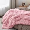 imageBedsure GentleSoft Fluffy Sherpa Fleece Faux Fur Blankets Queen Size for Bed Bedroom Decor Winter Thick Warm Full Queen Blankets Fuzzy Plush Soft Heavy Mink Tie Dye Grey Bedding Cozy Gifts 90x9003 Pink