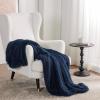imageBedsure GentleSoft Fluffy Sherpa Fleece Faux Fur Blankets Queen Size for Bed Bedroom Decor Winter Thick Warm Full Queen Blankets Fuzzy Plush Soft Heavy Mink Tie Dye Grey Bedding Cozy Gifts 90x9015 Navy Blue