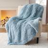 imageBedsure GentleSoft Fluffy Sherpa Fleece Faux Fur Blankets Queen Size for Bed Bedroom Decor Winter Thick Warm Full Queen Blankets Fuzzy Plush Soft Heavy Mink Tie Dye Grey Bedding Cozy Gifts 90x9014 Blue