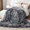 imageBedsure GentleSoft Fluffy Sherpa Fleece Faux Fur Blankets Queen Size for Bed Bedroom Decor Winter Thick Warm Full Queen Blankets Fuzzy Plush Soft Heavy Mink Tie Dye Grey Bedding Cozy Gifts 90x9006 Tie Dye Grey