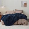 imageBedsure GentleSoft Fluffy Sherpa Fleece Faux Fur Blankets Queen Size for Bed Bedroom Decor Winter Thick Warm Full Queen Blankets Fuzzy Plush Soft Heavy Mink Tie Dye Grey Bedding Cozy Gifts 90x9015 Navy Blue