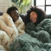 imageBedsure GentleSoft Fluffy Sherpa Fleece Faux Fur Blankets Queen Size for Bed Bedroom Decor Winter Thick Warm Full Queen Blankets Fuzzy Plush Soft Heavy Mink Tie Dye Grey Bedding Cozy Gifts 90x9010 Sage Green