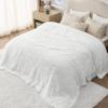 imageBedsure GentleSoft Fluffy Sherpa Fleece Faux Fur Blankets Queen Size for Bed Bedroom Decor Winter Thick Warm Full Queen Blankets Fuzzy Plush Soft Heavy Mink Tie Dye Grey Bedding Cozy Gifts 90x9008 White