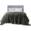 imageBedsure GentleSoft Fluffy Sherpa Fleece Faux Fur Blankets Queen Size for Bed Bedroom Decor Winter Thick Warm Full Queen Blankets Fuzzy Plush Soft Heavy Mink Tie Dye Grey Bedding Cozy Gifts 90x9019 Olive Green