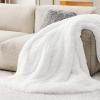 imageBedsure GentleSoft Fluffy Sherpa Fleece Faux Fur Blankets Queen Size for Bed Bedroom Decor Winter Thick Warm Full Queen Blankets Fuzzy Plush Soft Heavy Mink Tie Dye Grey Bedding Cozy Gifts 90x9008 White