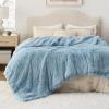 imageBedsure GentleSoft Fluffy Sherpa Fleece Faux Fur Blankets Queen Size for Bed Bedroom Decor Winter Thick Warm Full Queen Blankets Fuzzy Plush Soft Heavy Mink Tie Dye Grey Bedding Cozy Gifts 90x9014 Blue