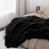 imageBedsure GentleSoft Fluffy Sherpa Fleece Faux Fur Blankets Queen Size for Bed Bedroom Decor Winter Thick Warm Full Queen Blankets Fuzzy Plush Soft Heavy Mink Tie Dye Grey Bedding Cozy Gifts 90x9005 Black