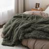 imageBedsure GentleSoft Fluffy Sherpa Fleece Faux Fur Blankets Queen Size for Bed Bedroom Decor Winter Thick Warm Full Queen Blankets Fuzzy Plush Soft Heavy Mink Tie Dye Grey Bedding Cozy Gifts 90x9019 Olive Green