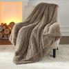 imageBedsure GentleSoft Fluffy Sherpa Fleece Faux Fur Blankets Queen Size for Bed Bedroom Decor Winter Thick Warm Full Queen Blankets Fuzzy Plush Soft Heavy Mink Tie Dye Grey Bedding Cozy Gifts 90x9013 Brown