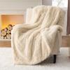 imageBedsure GentleSoft Fluffy Sherpa Fleece Faux Fur Blankets Queen Size for Bed Bedroom Decor Winter Thick Warm Full Queen Blankets Fuzzy Plush Soft Heavy Mink Tie Dye Grey Bedding Cozy Gifts 90x9002 Beige