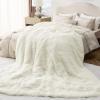 imageBedsure GentleSoft Fluffy Sherpa Fleece Faux Fur Blankets Queen Size for Bed Bedroom Decor Winter Thick Warm Full Queen Blankets Fuzzy Plush Soft Heavy Mink Tie Dye Grey Bedding Cozy Gifts 90x9001 Cream