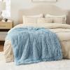 imageBedsure GentleSoft Fluffy Sherpa Fleece Faux Fur Blankets Queen Size for Bed Bedroom Decor Winter Thick Warm Full Queen Blankets Fuzzy Plush Soft Heavy Mink Tie Dye Grey Bedding Cozy Gifts 90x9014 Blue